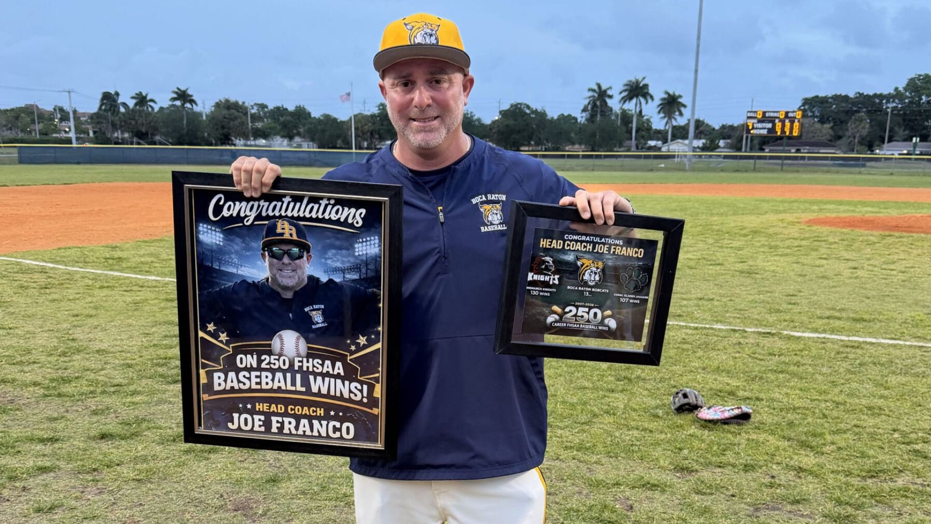 Longtime Coral Springs resident and high school baseball coach Joe Franco celebrates milestone 250th career victory after decades of coaching