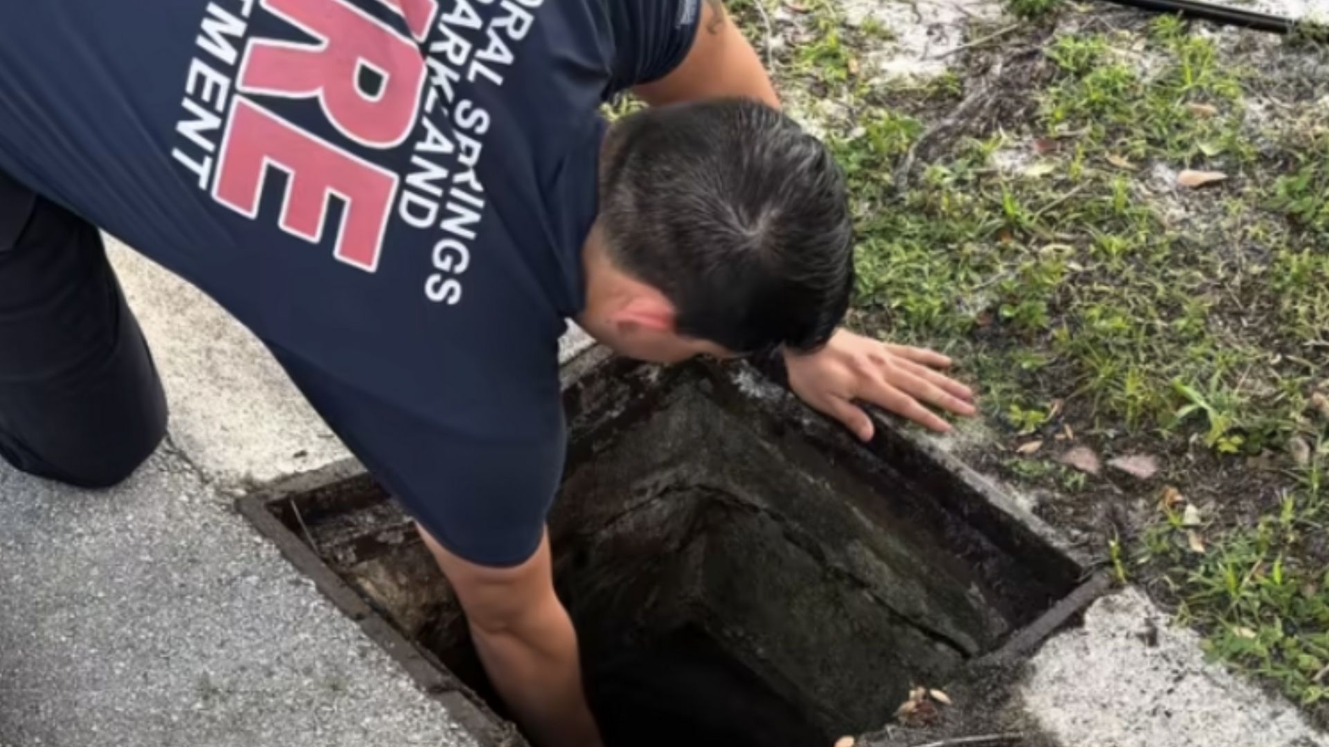 Coral Springs-Parkland firefighters rescue ducklings trapped in storm drain and safely reunite them with their mother